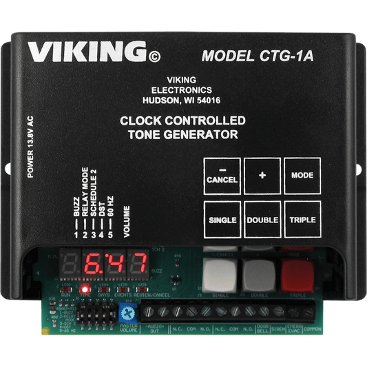 Viking CTG-1A Clock Controlled Tone Generator with Time Controlled Alert Tones and Emergency Tones