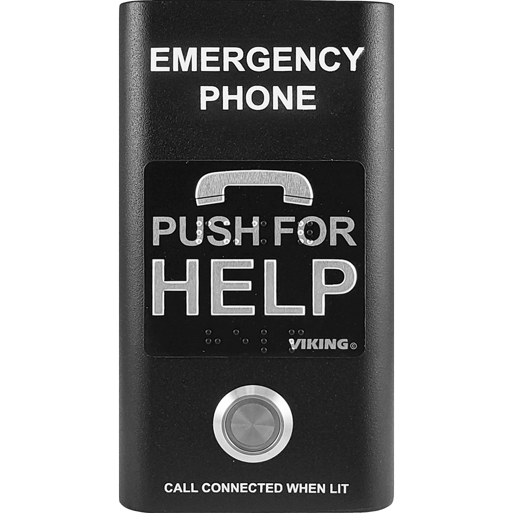 Viking E-1600-BKA ADA Compliant Black Emergency Phone with Built-In Dialer and Voice Announcer