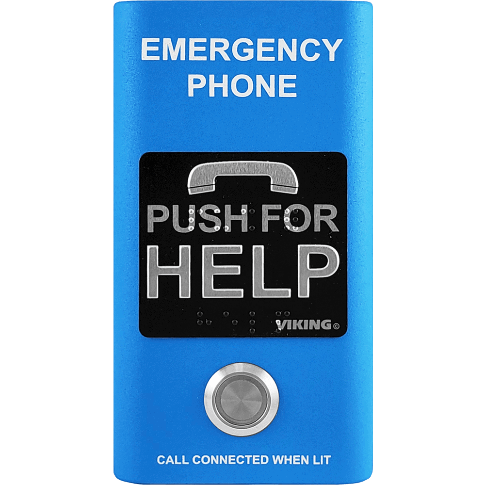 Viking E-1600-BL-IPEWP ADA Compliant Compact Blue VoIP Emergency Phone with Built-In Dialer and Voice Announcer