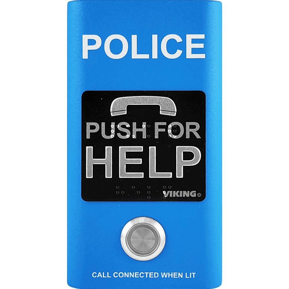 Viking E-1600-BLPA ADA Compliant Blue Police Phone with Built-In Dialer and Voice Announcer