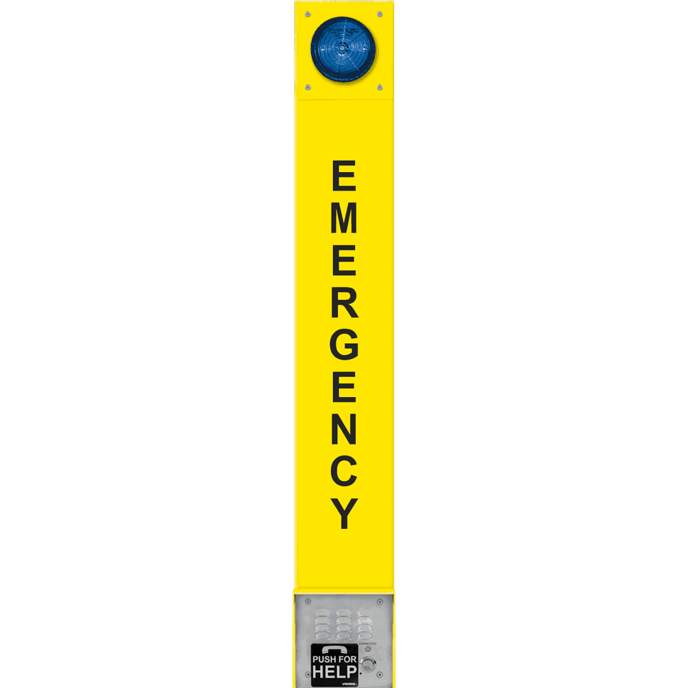 Viking E-1600-BLTIPEWP ADA Compliant VoIP Emergency Tower Phone with Blue Strobe Light and Voice Announcer