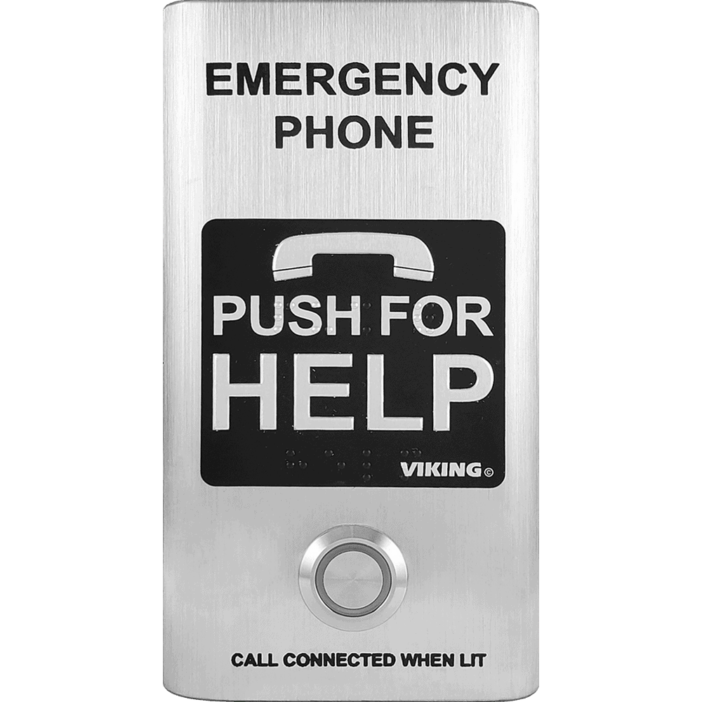 Viking E-1600-SSA ADA Compliant Stainless Steel Emergency Phone with Built-In Dialer and Voice Announcer
