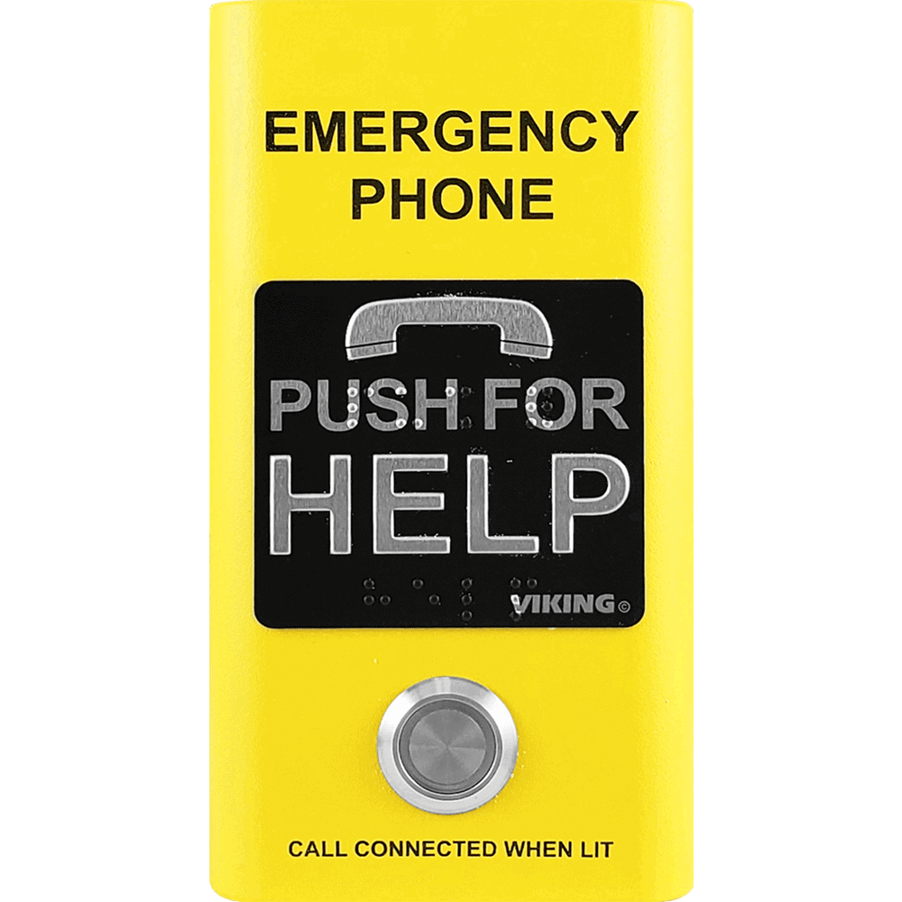 Viking E-1600-YL-IP ADA Compliant Compact Yellow VoIP Emergency Phone with Built-In Dialer and Voice Announcer
