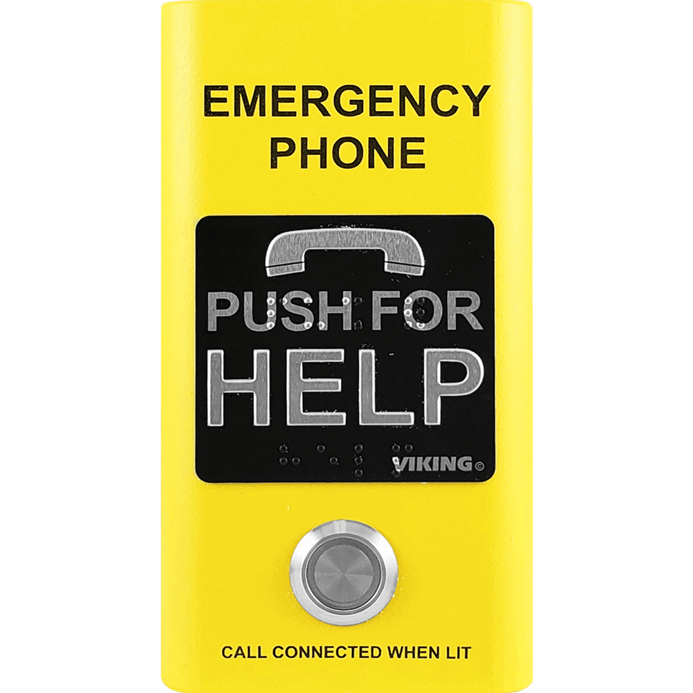 Viking E-1600-YLA ADA Compliant Yellow Emergency Phone with Built-In Dialer  and Voice Announcer