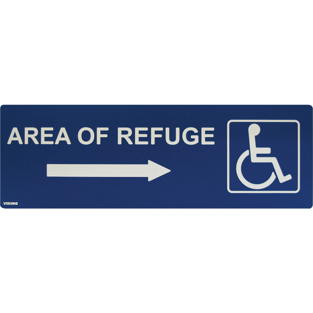 Viking ARS-DRB100 Area of Refuge Sign with Right Arrow