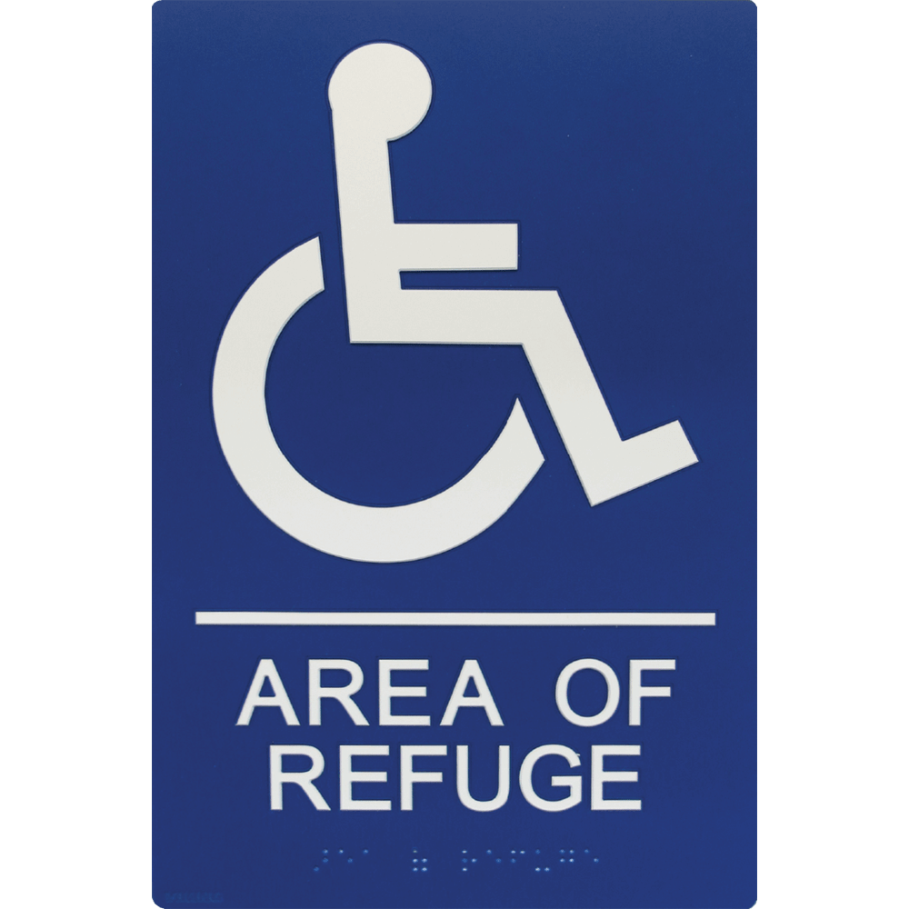 Viking ARS-TB100 Area of Refuge Sign, Tactile Braille and Raised Letters