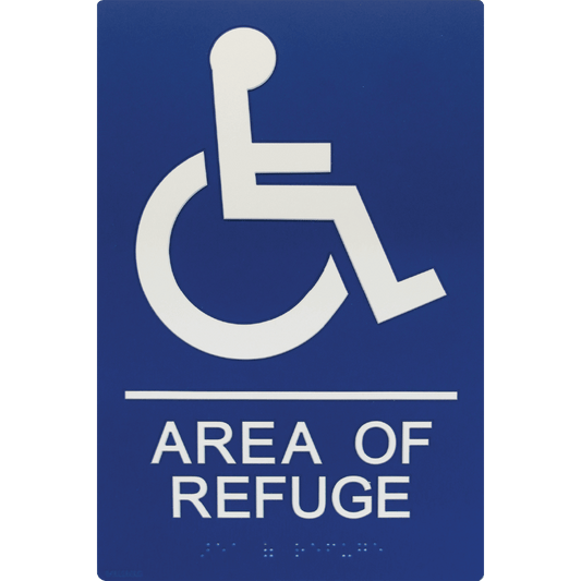 Viking ARS-TB100 Area of Refuge Sign, Tactile Braille and Raised Letters