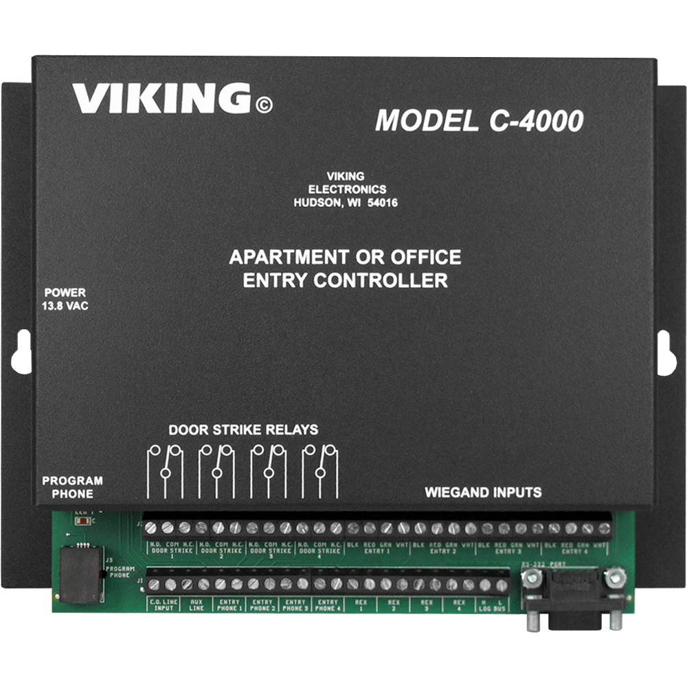 Viking C-4000 Apartment / Office Entry System Controller for Up To 4 Entrance Locations