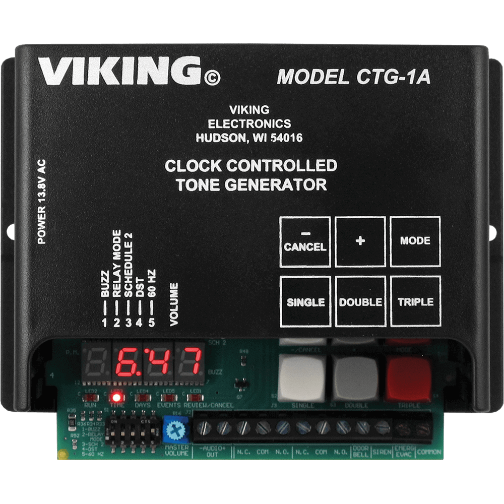 Viking CTG-1A Clock Controlled Tone Generator with Time Controlled Alert Tones and Emergency Tones