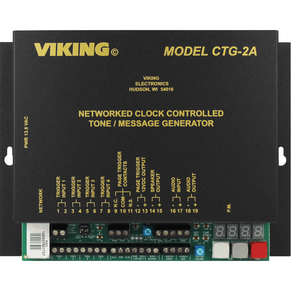 Viking CTG-2A Networked Clock Controlled Tone / Message Generator and Master Clock