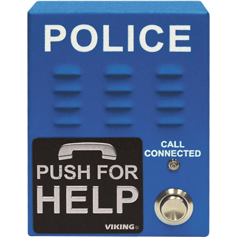 Viking E-1600-60A-EWP ADA Compliant, Blue, Handsfree Emergency Police Phone with Dialer and Announcer