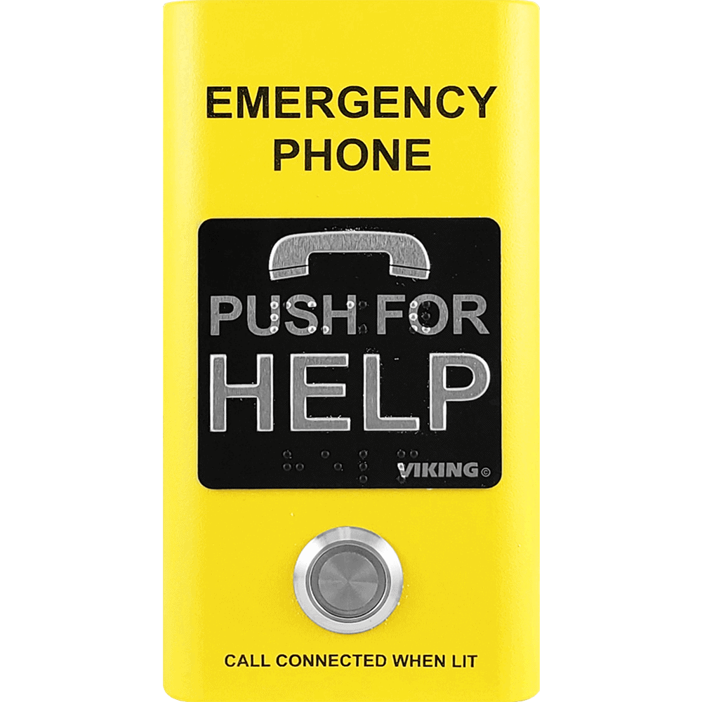 Viking E-1600-YLA ADA Compliant Yellow Emergency Phone with Built-In Dialer and Voice Announcer