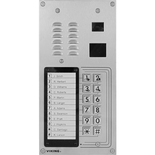 Viking K-1275-EWP 12 Button Apartment Entry Phone With Video, Proximity Reader, And Enhanced Weather Protection