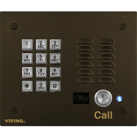 Viking K-1705-BN-IPEWP VoIP Entry Phone with Analog Camera Bronze Finish and Enhanced Weather Protection