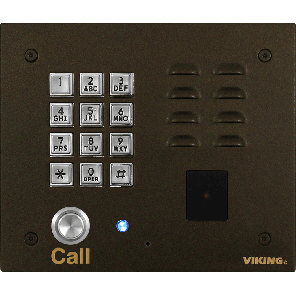 Viking K-1770-3-BN-EWP Bronze Vandal Resistant Enhanced Weather Protection Entry Phone With Keypad And Proximity Reader