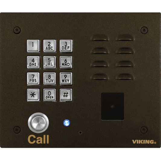 Viking K-1770-3-BN Oil Rubbed Vandal Resistant Entry Phone With Keypad And Proximity Reader, Bronze Finish