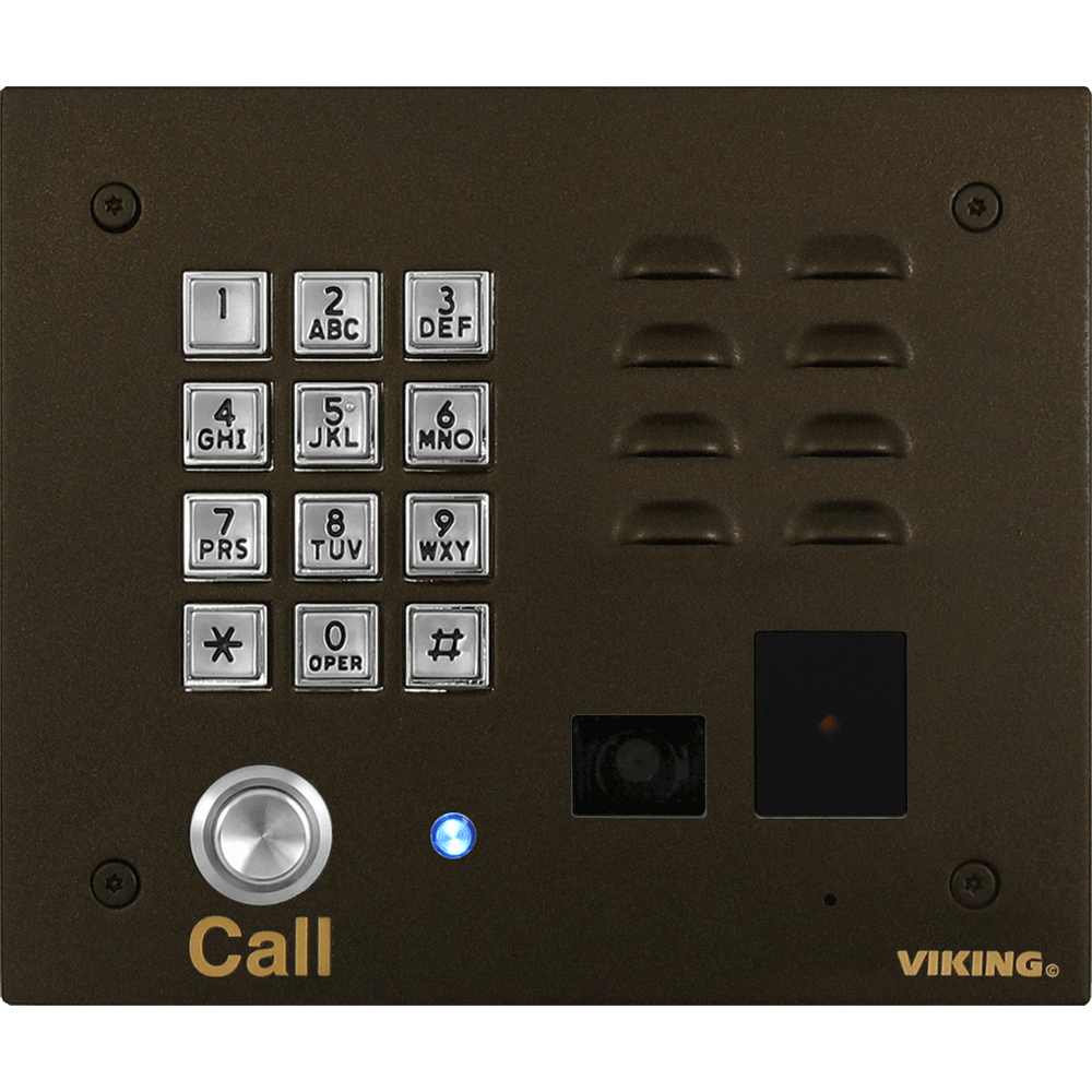 Viking K-1775-3-BN Stainless Steel Handsfree Video Entry Phone with Built-In Keypad and Proximity Card Reader