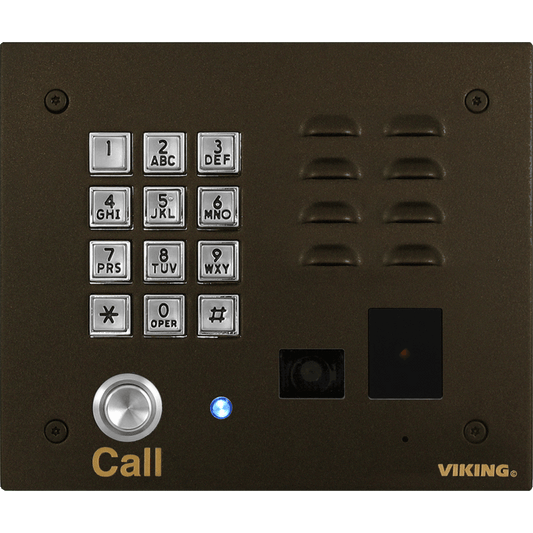 Viking K-1775-BN-IPEWP Oil Rubbed Bronze VoIP Stainless Steel Entry Phone with Built-In Entry System Proximity Card Reader and Analog Color Video Camera