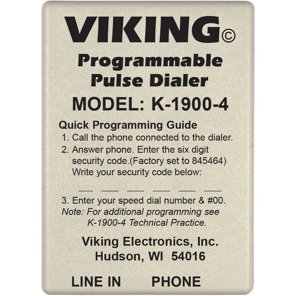 Viking K-1900-4 Hot-Line Pulse Dialer