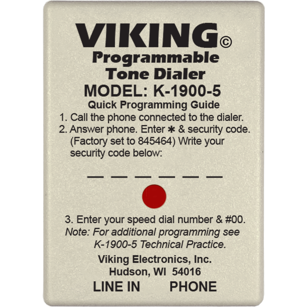 Viking K-1900-5 Hot Line Dialer - Tone Programmable