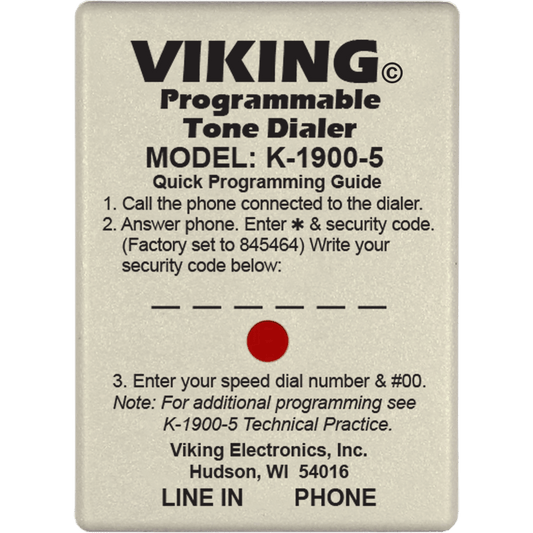 Viking K-1900-5 Hot Line Dialer - Tone Programmable