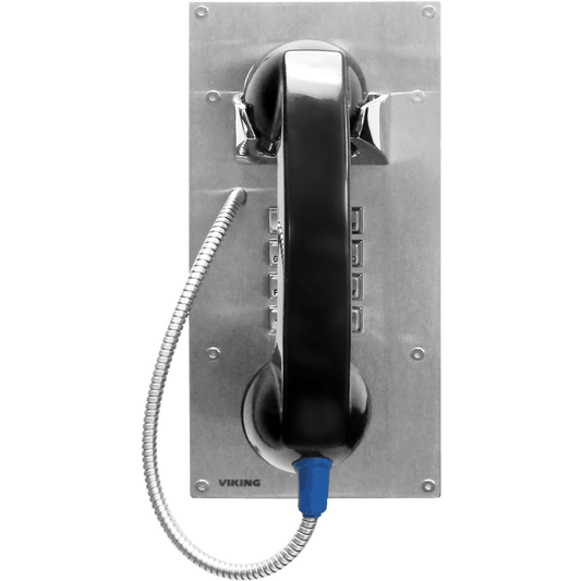 Viking K-1900-812L-IP Vandal Resistant VoIP Panel Phone with 12 inch Armored Handset Cable, Internal Lanyard, and Keypad