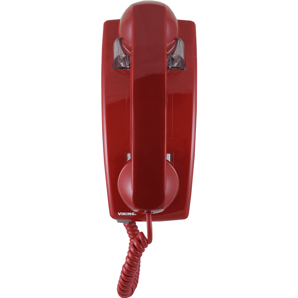 Viking K-1900W-IP VoIP Wall Phone with Auto Dialer, Red