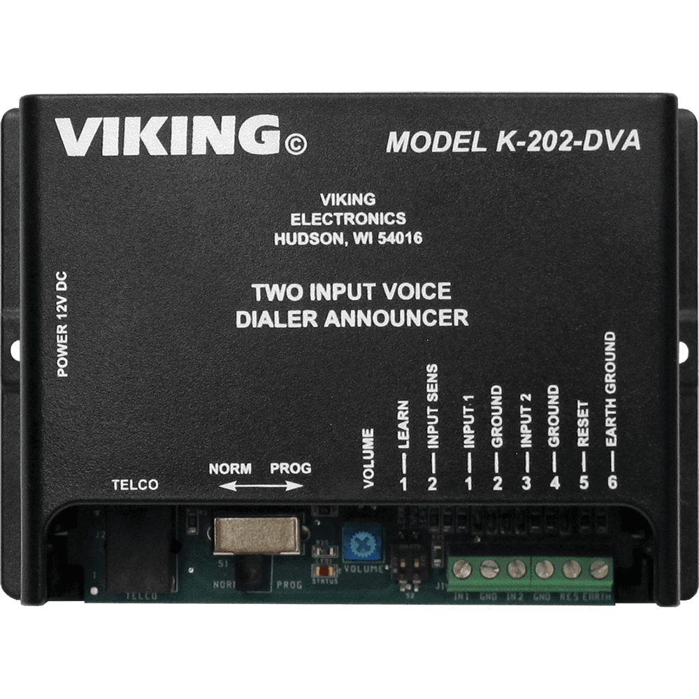 Viking Electronics K-202-DVA Two-Input Voice Alarm Dialer