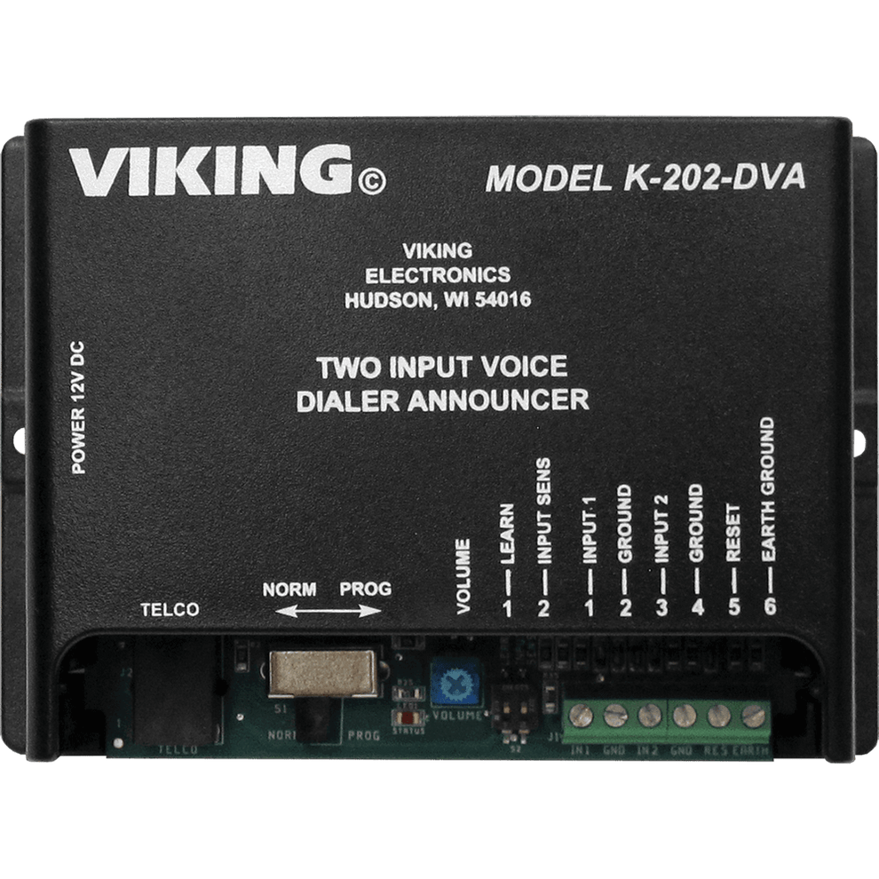 Viking Electronics K-202-DVA Two-Input Voice Alarm Dialer ...