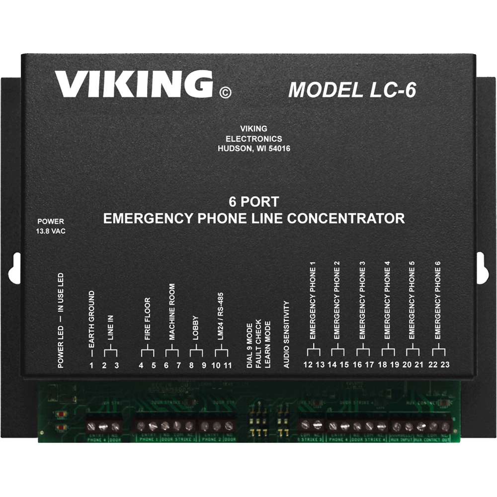 Viking LC-6 6 Port Line Concentrator for Emergency Phones