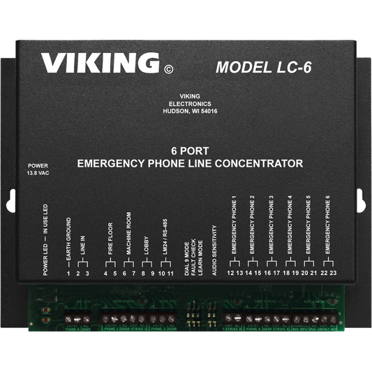 Viking LC-6 6 Port Line Concentrator for Emergency Phones