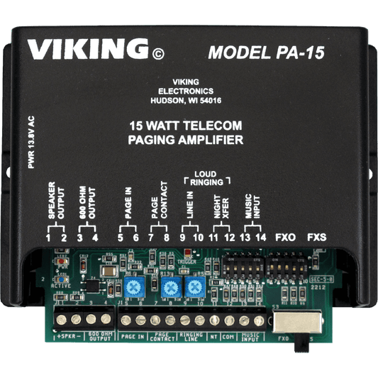 Viking PA-15 15 Watt Paging Amp with Background Music