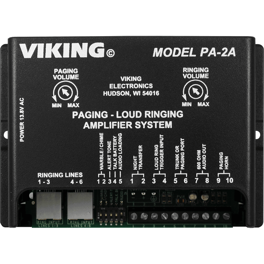 Viking PA-2A Multi-Line Loud Ringer/ Paging Amplifier with Additional 25AE Horn